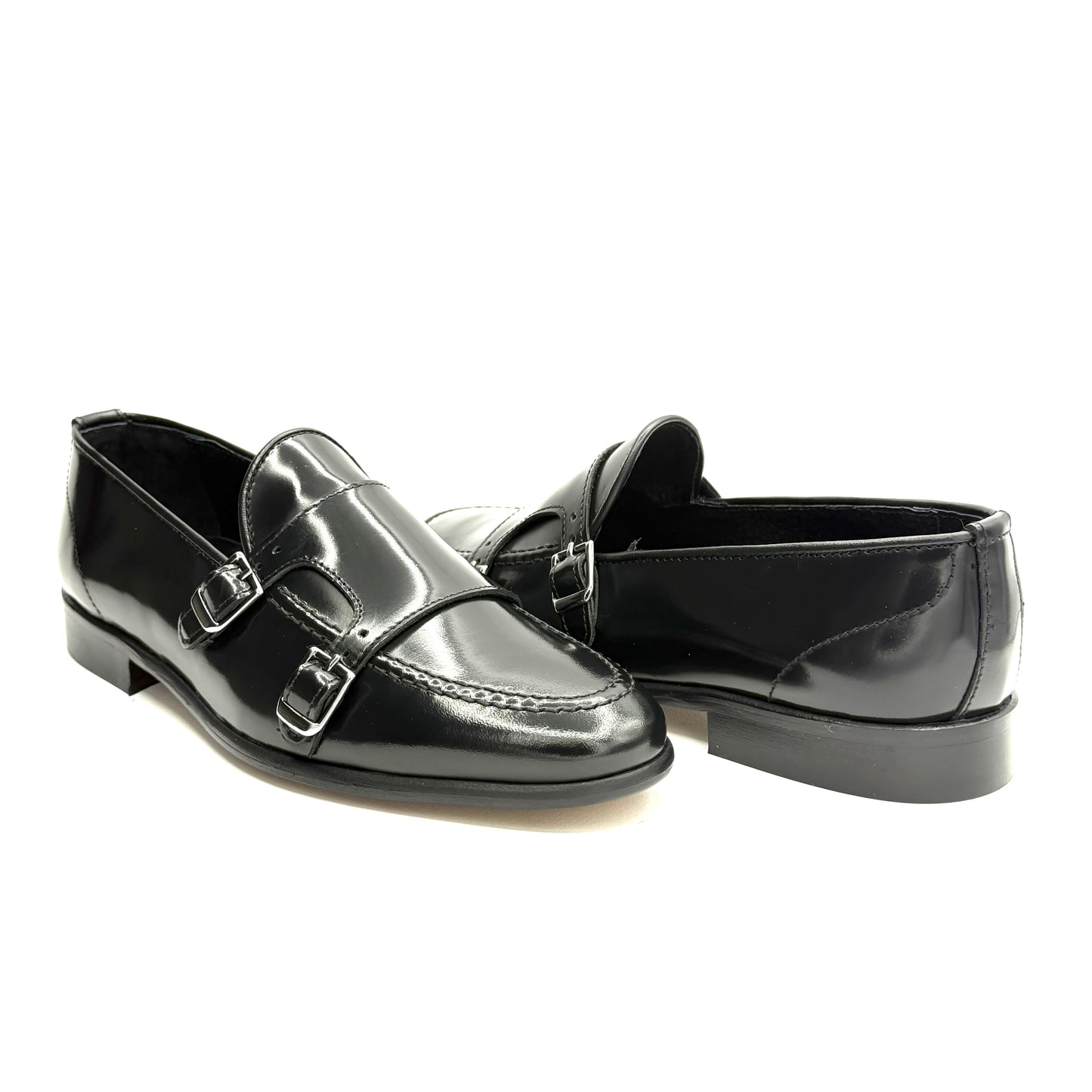 Mocassino Doppia Fibbia SemiLucido Nero