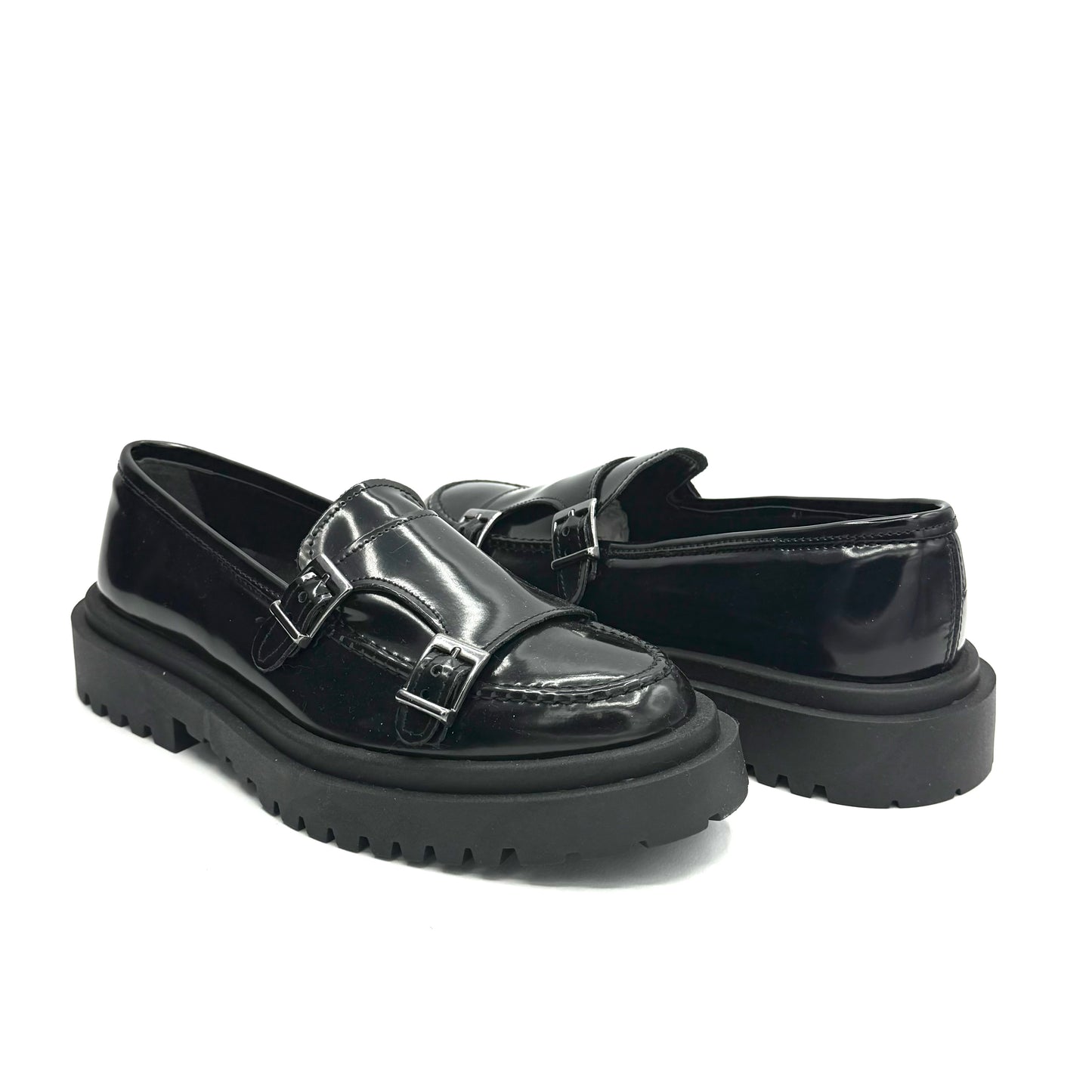 Mocassino Doppia Fibbia Truck SemiLucido Nero