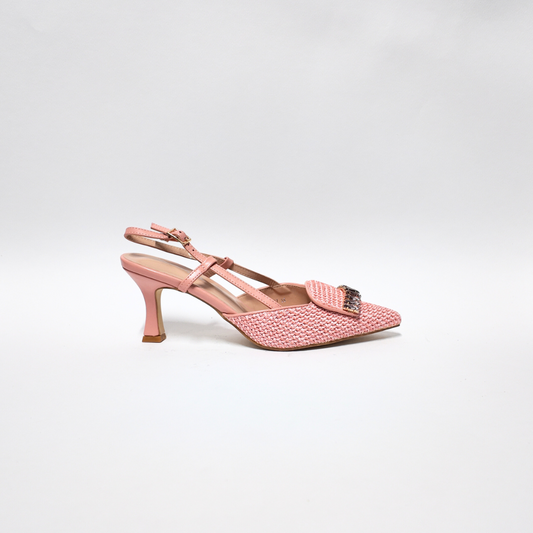 Slingback Raffia Rosa