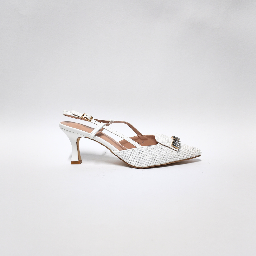 Slingback Raffia Bianca