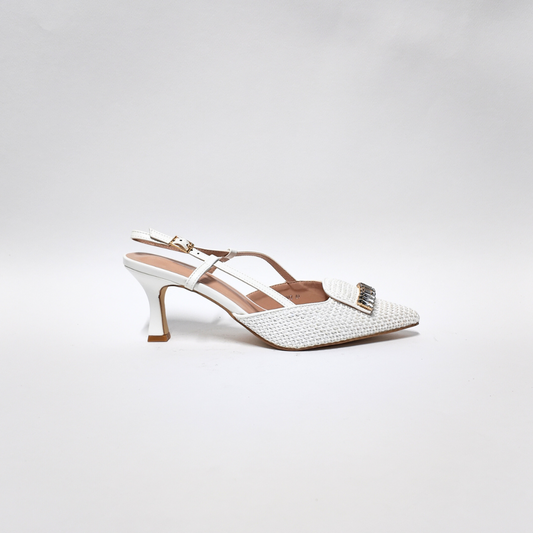 Slingback Raffia Bianca
