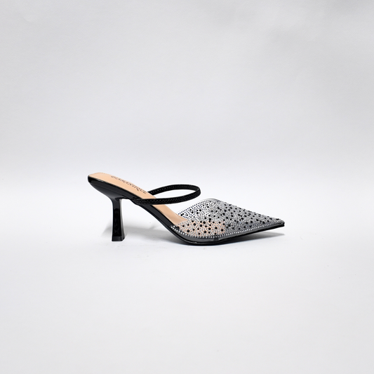 Slingback Glitter Nero