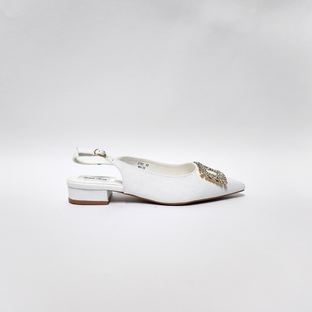 Slingback Raffia Bianco