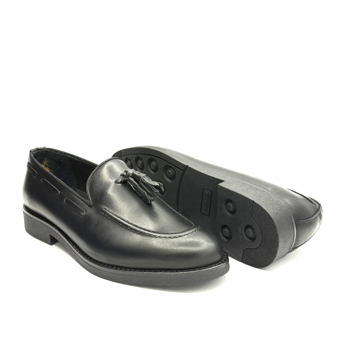 Mocassino Nappine in Pelle Di Vitello Nero