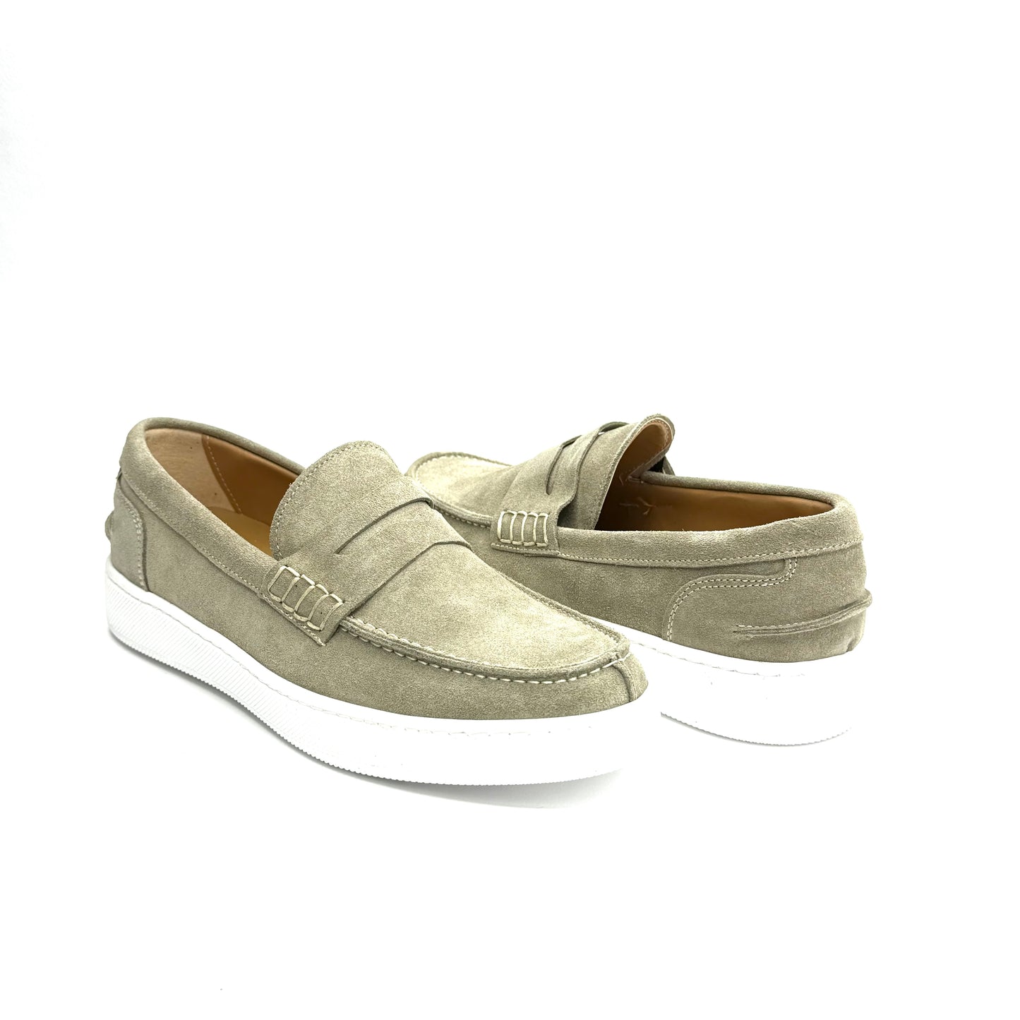 Mocassino College in Pelle Scamosciata Beige