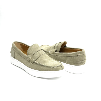Mocassino College in Pelle Scamosciata Beige