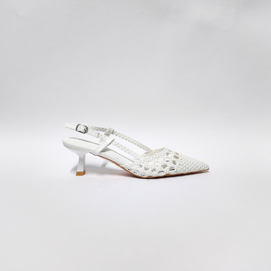 Slingback Rete Bianco