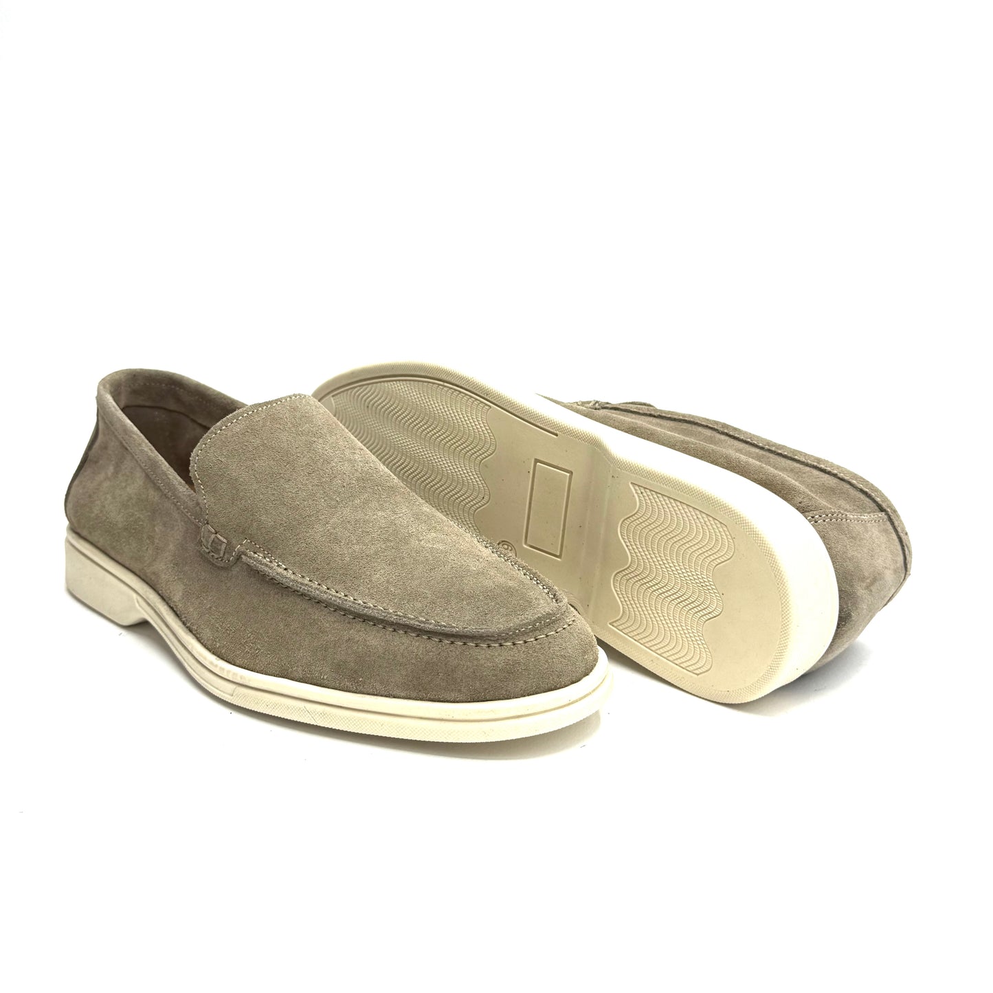 Mocassino in Pelle Scamosciata Taupe