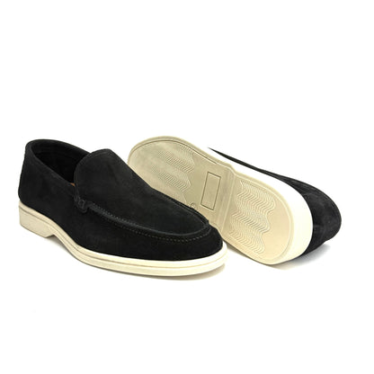 Mocassino in Pelle Scamosciata Nero